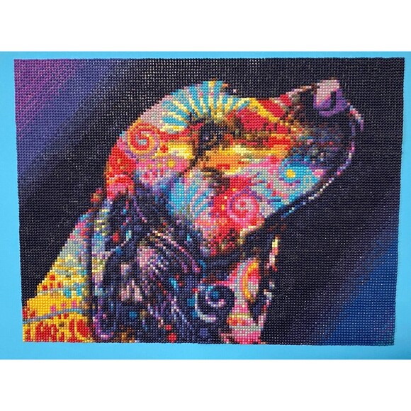 Dog Diamond Dots Wall Art Painting Lab Golden Retriever Canvas Colorful Rainbow - Picture 2 of 7